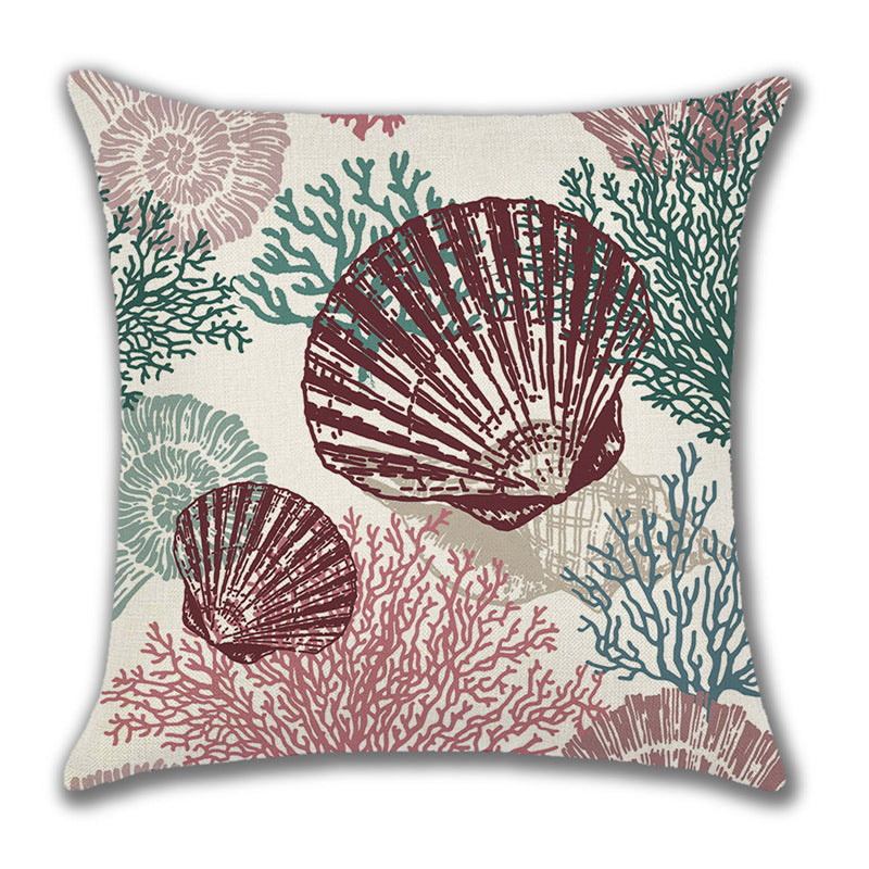 Home American Ocean Style Linen Pillow Cover