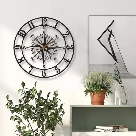 Creative Simple Compass Wall Clock Home Decoration