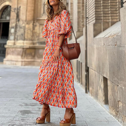 Vintage Printed Bohemian Dress