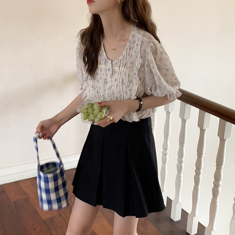 Short-sleeved Chiffon Shirt