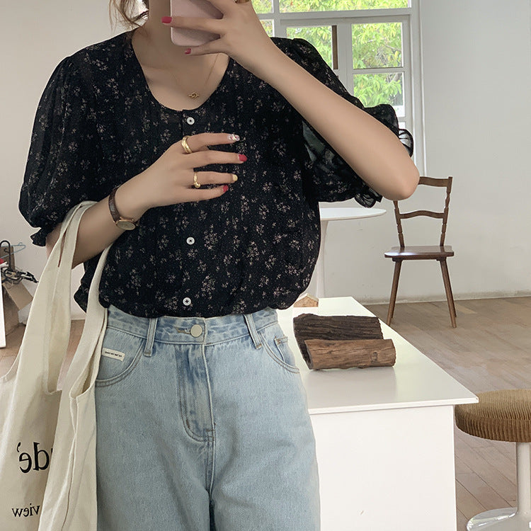 Short-sleeved Chiffon Shirt