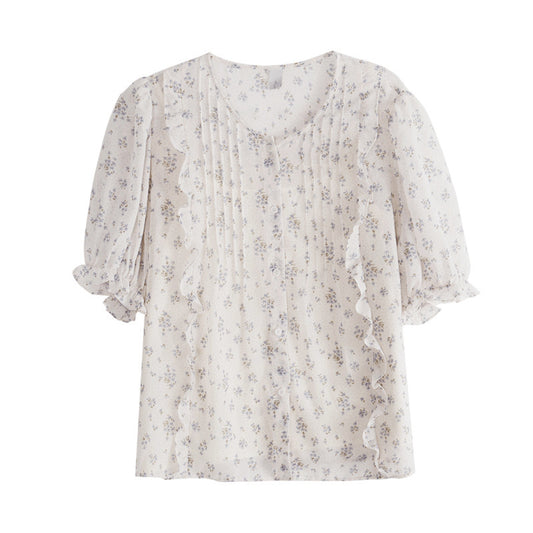 Short-sleeved Chiffon Shirt