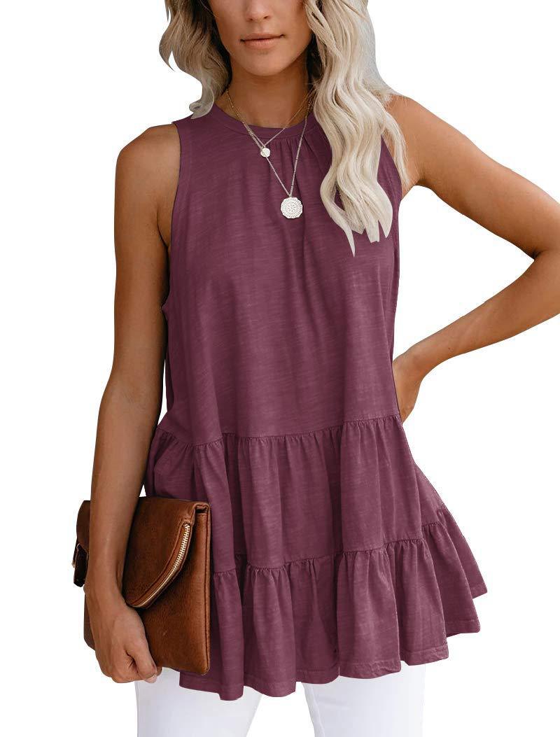 Sleeveless Loose Round Neck Shirt