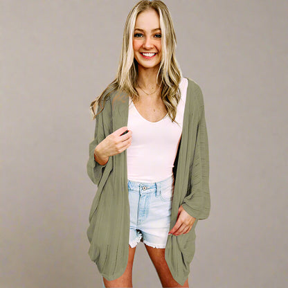 Knitted Long-sleeved Shirt Thin Loose Cardigan