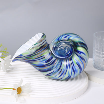 Creative Glass Nautilidae Shell Conch Pen Holder Hydroponic Decoration Ornaments