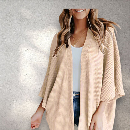 Bat Sleeve Waffle Gerson Women's Cardigan