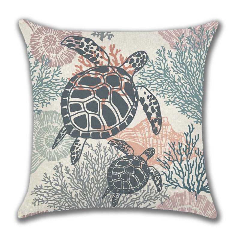 Home American Ocean Style Linen Pillow Cover