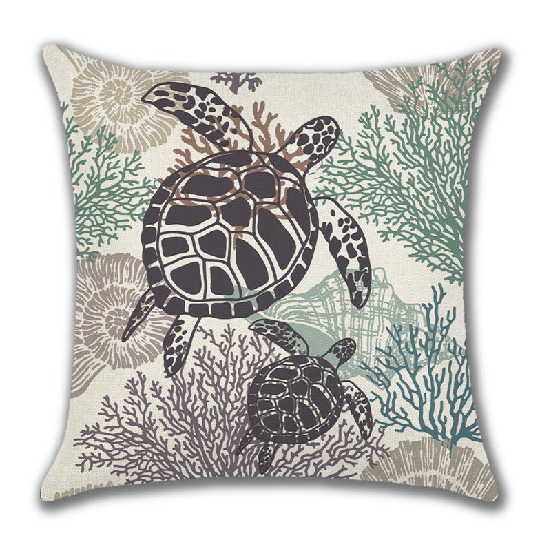 Home American Ocean Style Linen Pillow Cover