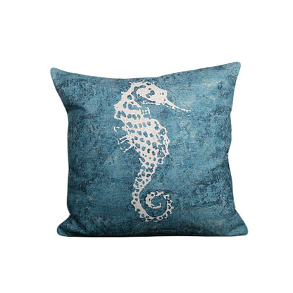 Blue Mediterranean Ocean Style Pillowcase Shell Starfish Coral Cushion