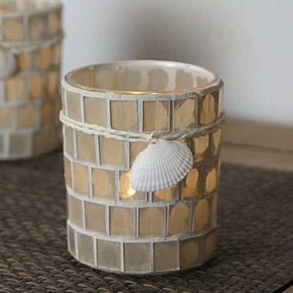 Mediterranean style: shell glass mosaic candlestick