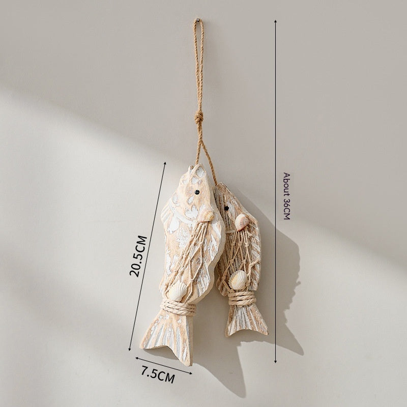 Retro Wood Mediterranean Fish Wall Hanging