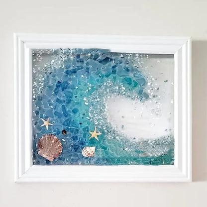 Sea Glass Art Home Decoration DIY Photo Frame