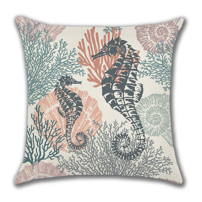 Home American Ocean Style Linen Pillow Cover