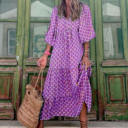 Vintage Printed Bohemian Dress