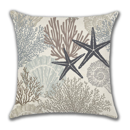 Home American Ocean Style Linen Pillow Cover