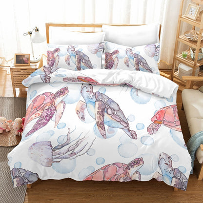 Home Textile Retro Sea Turtle Three Or Four Piece Duvet Cover