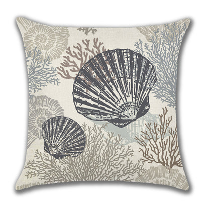 Home American Ocean Style Linen Pillow Cover