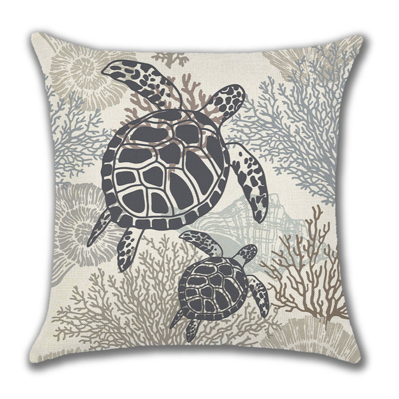 Home American Ocean Style Linen Pillow Cover