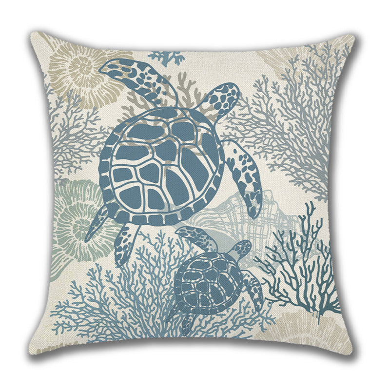 Home American Ocean Style Linen Pillow Cover