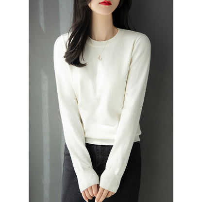 Autumn And Winter Half High Collar Loose Knitted Bottoming Shirt Sweater For Women