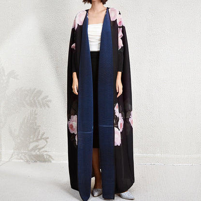 Women's Pleated Cardigan Robe Dress