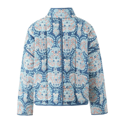 Quilted floral cotton jacket