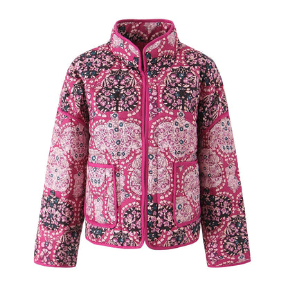 Quilted floral cotton jacket