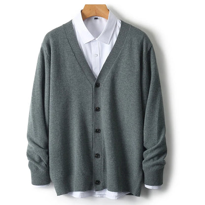 100% merino wool men's V-neck cashmere sweater