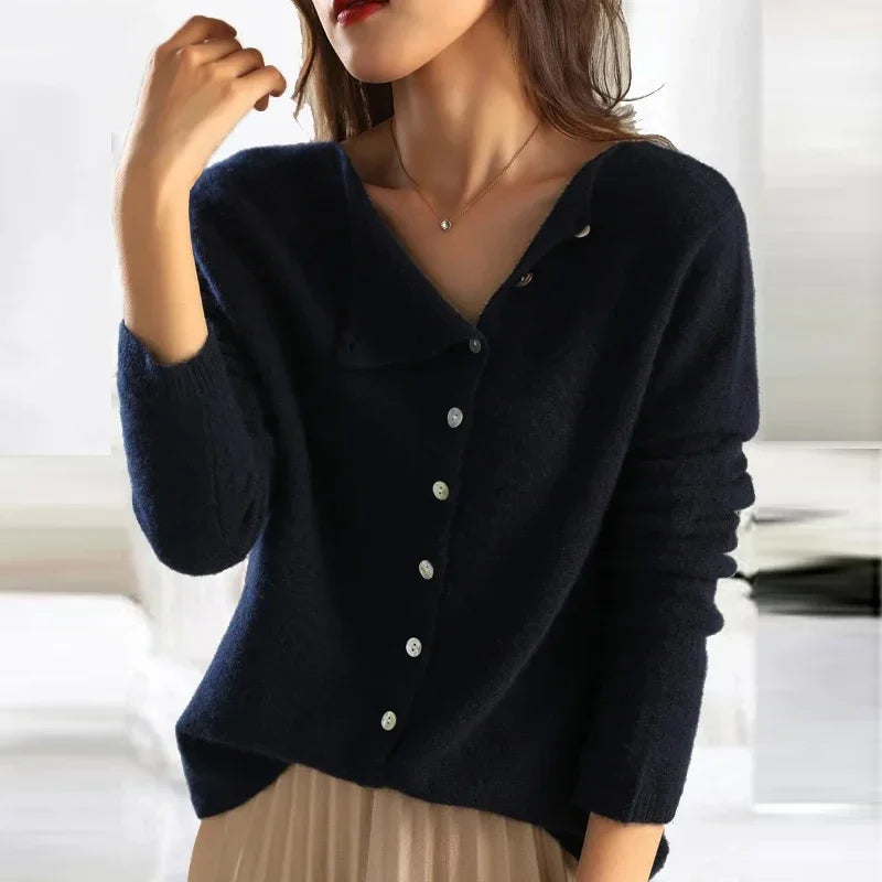 Button Design Knitted Cardigan Sweater