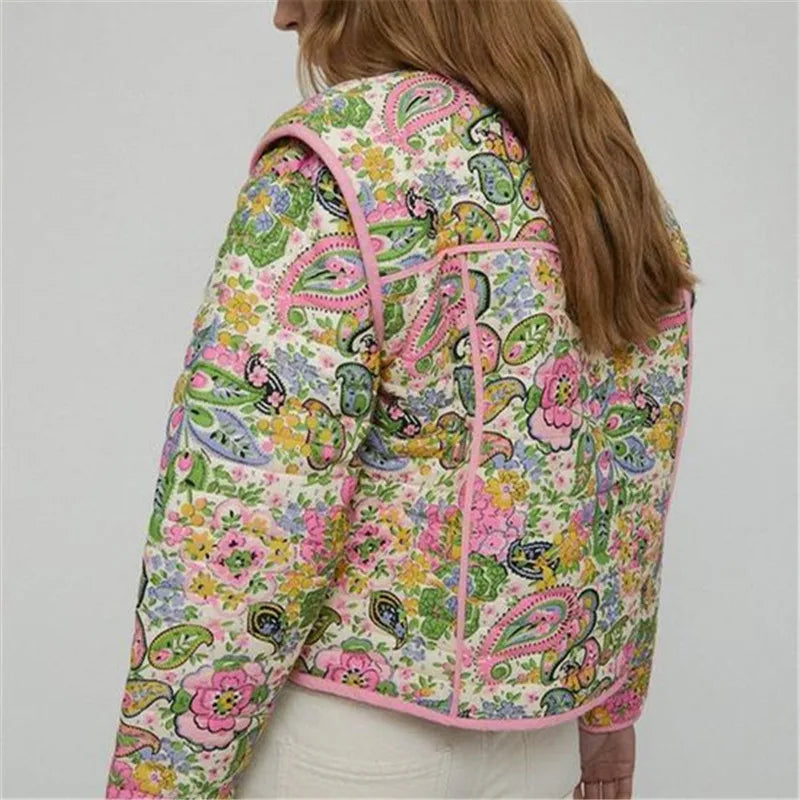 Retro Floral Puffer Jackets