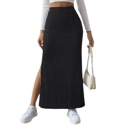 Maxi Ribbed Skirt High Waist