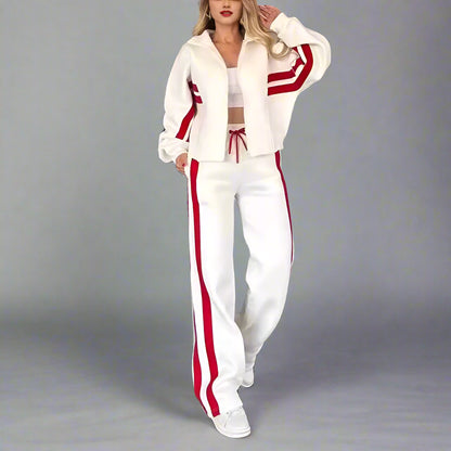 Striped Splice Women's Tracksuit - 2-Piece Set