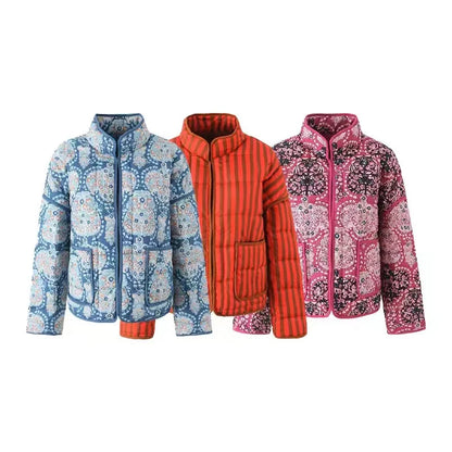 Quilted floral cotton jacket