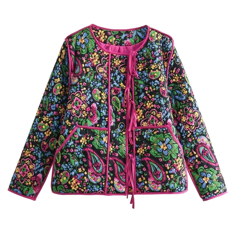 Retro Floral Puffer Jackets