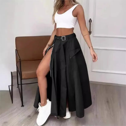 Zipper Pockets Long Skirt