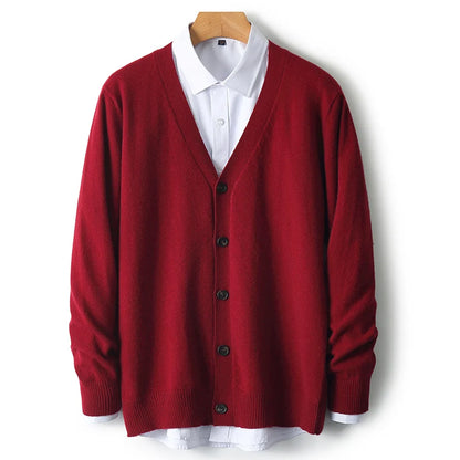 100% merino wool men's V-neck cashmere sweater