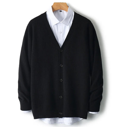 100% merino wool men's V-neck cashmere sweater