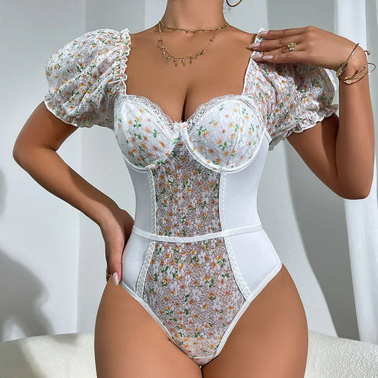 Floral White Summer Lace Jumpsuit