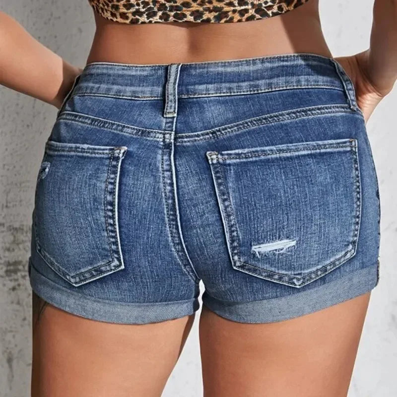 Women's Split Denim Shorts