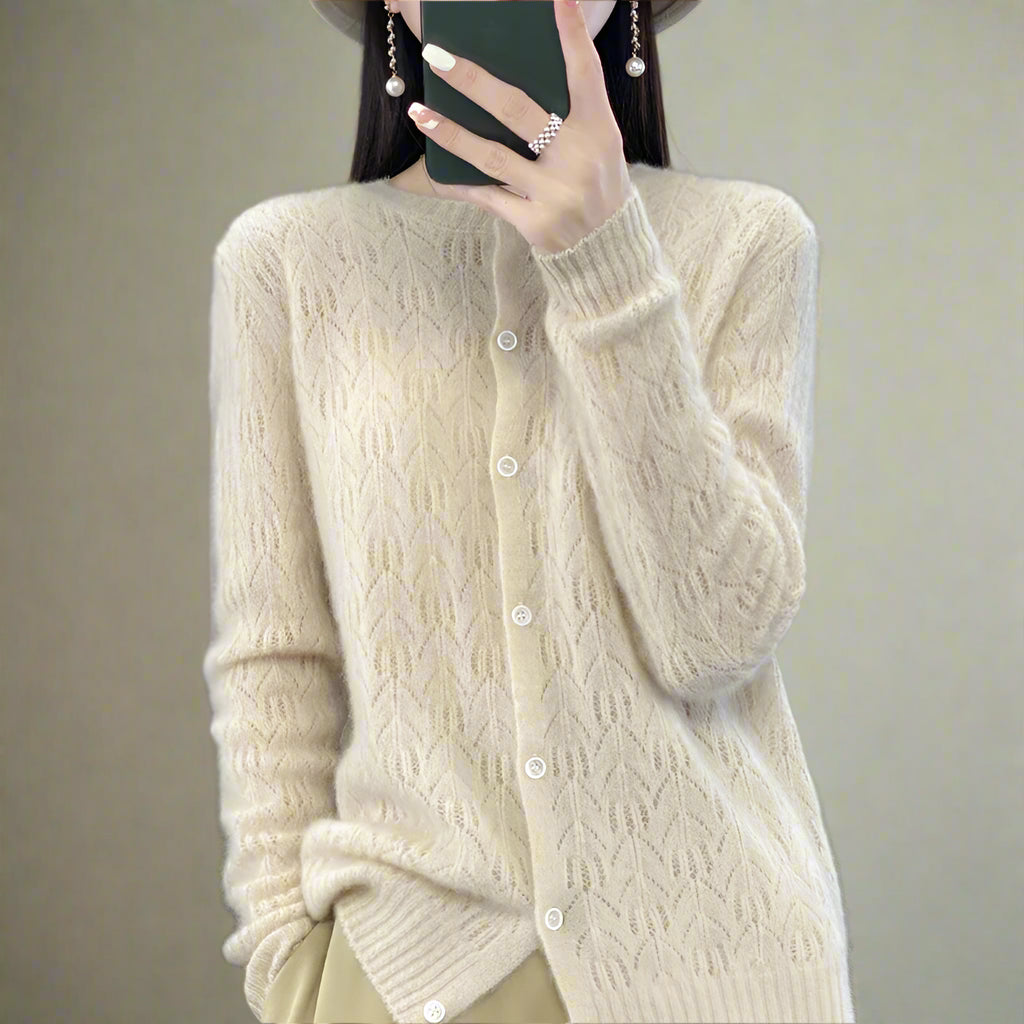 100% Merino Wool Cardigan Cardigan Sweater Top