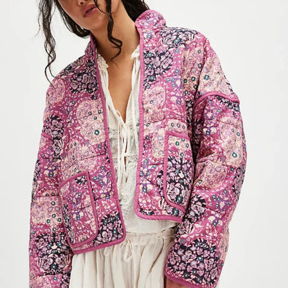 Quilted floral cotton jacket