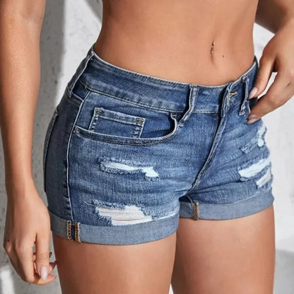 Women's Split Denim Shorts