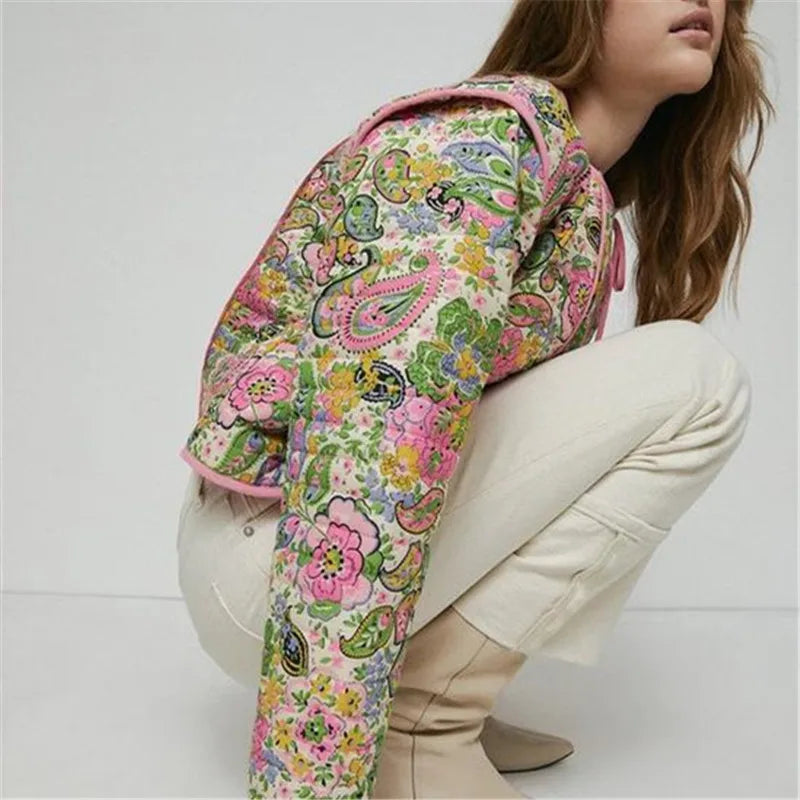 Retro Floral Puffer Jackets