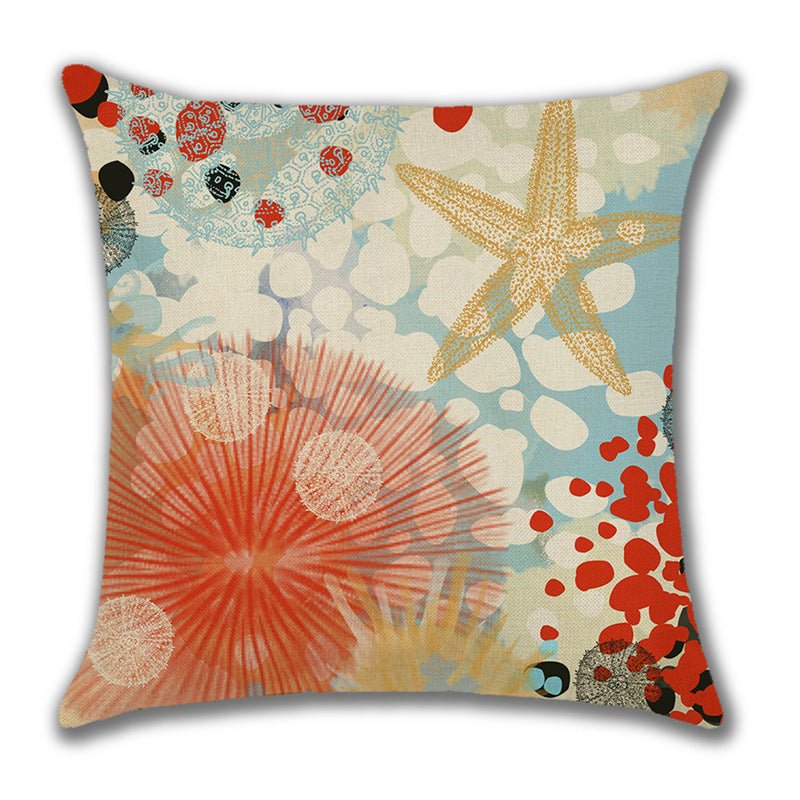 Home American Ocean Style Linen Pillow Cover