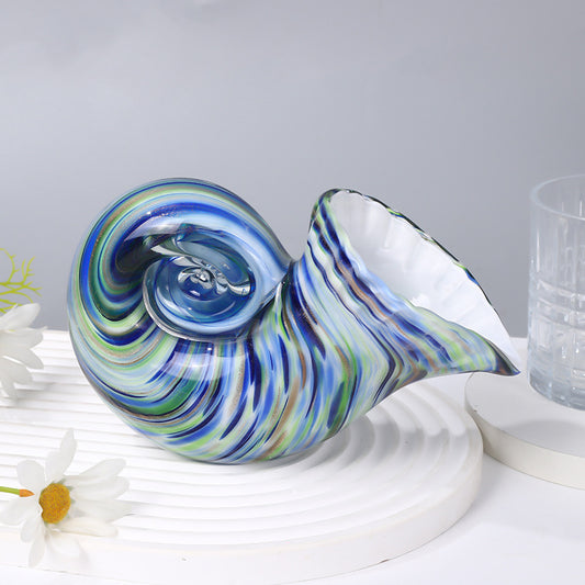 Creative Glass Nautilidae Shell Conch Pen Holder Hydroponic Decoration Ornaments