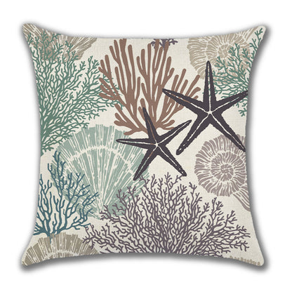 Home American Ocean Style Linen Pillow Cover