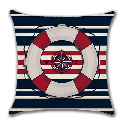 Home American Ocean Style Linen Pillow Cover