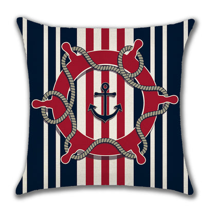 Home American Ocean Style Linen Pillow Cover