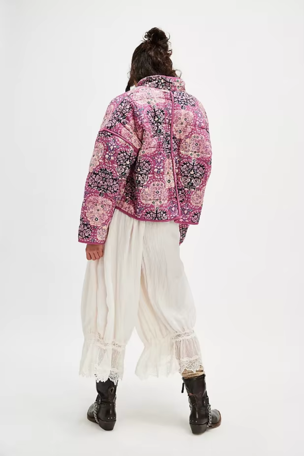 Quilted floral cotton jacket