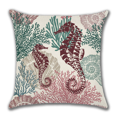 Home American Ocean Style Linen Pillow Cover